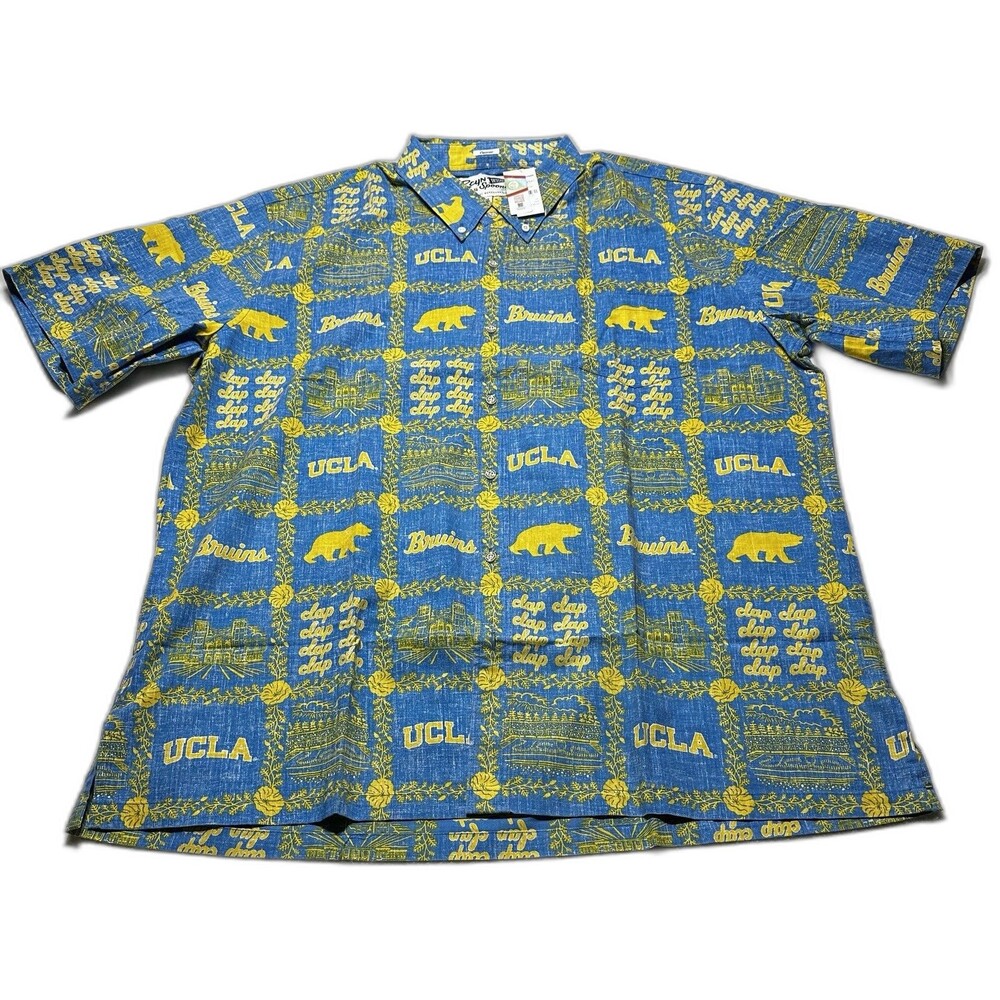 Reyn Spooner UCLA Bruins Mens Classic Hawaiian Button Shirt 2XL XXL NWT *READ
